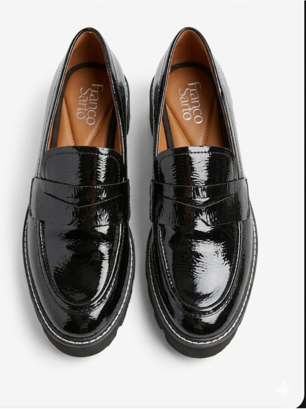 Franco Sarto Men’s Black Patent Penny Loafers